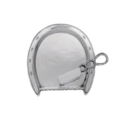 Arthur Court Equestrian Plate With Server - Horseshoe