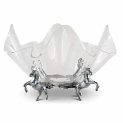 Arthur Court Acrylic Bowl With Horse Stand - 14"