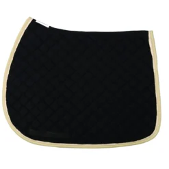 TuffRider Basic All Purpose Pad With Trim And Piping -Farm housse 100558 JPC TuffRider.Basic .AllPurpose.Saddle.Pad .Trim Piping Black.LightTan.Cream