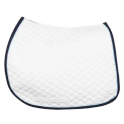 TuffRider Basic All Purpose Pad With Trim And Piping -Farm housse 100558 JPC TuffRider.Basic .AllPurpose.Saddle.Pad .Trim Piping White.Navy .LightBlue
