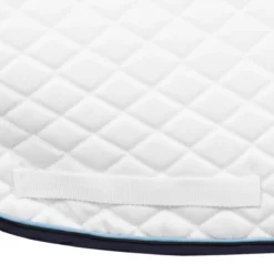 TuffRider Basic All Purpose Pad With Trim And Piping -Farm housse 100558 JPC TuffRider.Basic .AllPurpose.Saddle.Pad .Trim Piping White.Navy .LightBlue GirthStrap