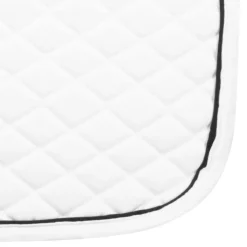 TuffRider Basic All Purpose Pad With Trim And Piping -Farm housse 100558 JPC TuffRider.Basic .AllPurpose.Saddle.Pad .Trim Piping White.White .Black CloseUp