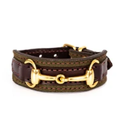 Perri's Padded Bit Bracelet -Farm housse 120 Perris Padded.Bit .Bracelet LG.Hav .Leath Brass.Bit Front