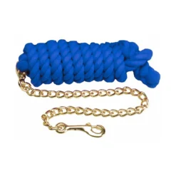Cotton Lead Rope With Brass Plated Chain And Snap 16 Cotton Lead Rope With Brass Plated Chain And Snap -Farm housse 1307 Jacks Cotton.Lead Royal