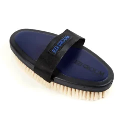 EZI-GROOM Grip Body Brush With Goat Hair -Farm housse 1399 Shires Ezi.Groom .Body .Brush Navy