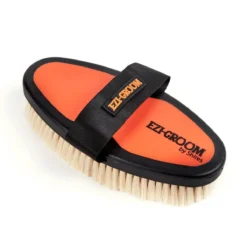 EZI-GROOM Grip Body Brush With Goat Hair -Farm housse 1399 Shires Ezi.Groom .Body .Brush Orange