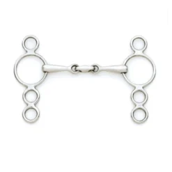 Centaur Stainless Steel Small Cheek 3-Ring Gag With Center Peanut Bit