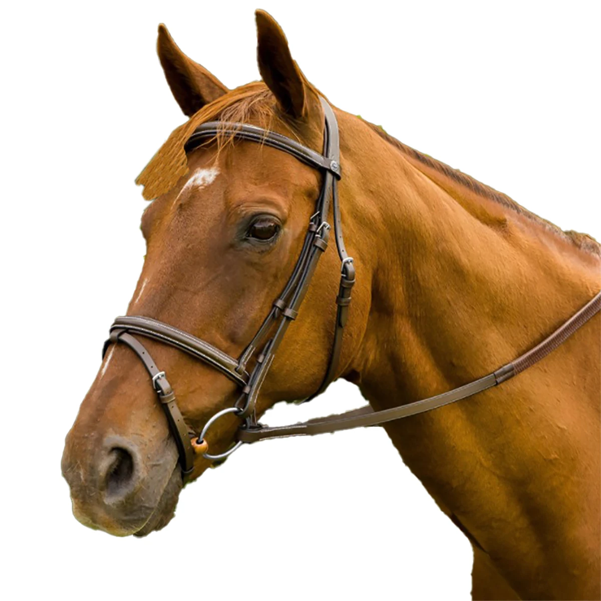 HDR Mono Crown Bridle With Flash And Rubber Reins 3 HDR Mono Crown Bridle With Flash And Rubber Reins