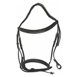 HDR Pro Mono Crown Fancy Bridle With Patent Leather Piping And Laced Reins