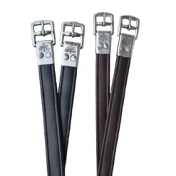 Black Oak By KL Select Riveted Half Hole Stirrup Leathers