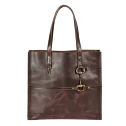 AWST Int'l Snaffle Bit Leather Tote Bag -Farm housse 63038 JPC Snaffle.bit .leather.tote .bag brown