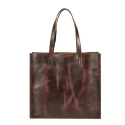 AWST Int'l Snaffle Bit Leather Tote Bag -Farm housse 63038 JPC Snaffle.bit .leather.tote .bag brown.back