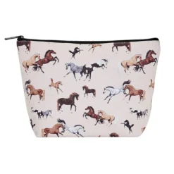 AWST Int'l "Lila" Horses All Over Cosmetic Pouch