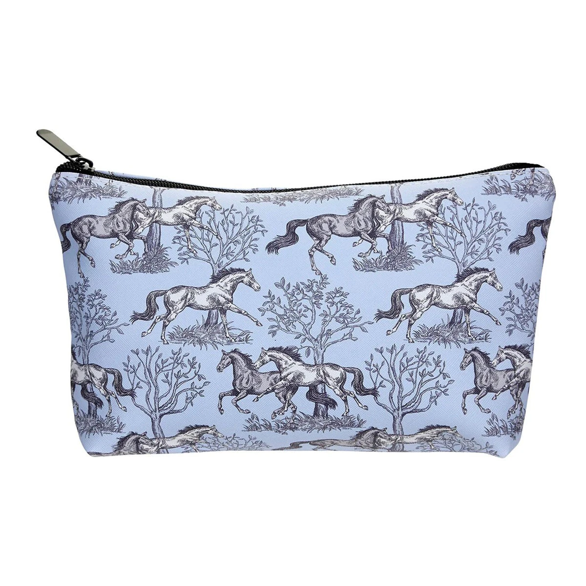 AWST Int'l "Lila" Blue Toile Cosmetic Bag 4 AWST Int'l "Lila" Blue Toile Cosmetic Bag - Image 2