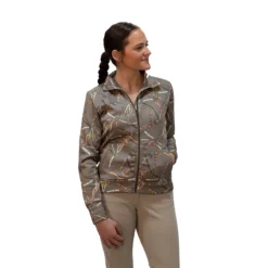 Kastel Long Sleeve Full Zip Taupe Belt Print Scuba Jacket -Farm housse 6e0438b5 cfd2 44c6 8c14 bef945ffb19a