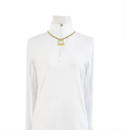 V2 Designs Gold Tone Flat Cuban Link Stirrup Necklace -Farm housse 71fb033a725510eacb5adf5caa84a413