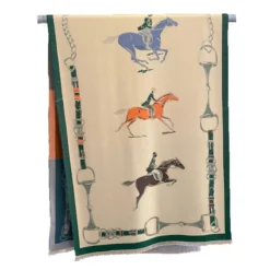 AWST Int'l Hunter Horses Acrylic Cashmere Scarf -Farm housse 813a354eb0bdb4e1ff7ec57707bcba7a