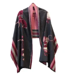 AWST Int'l Horses In A Row Acrylic Cashmere Scarf