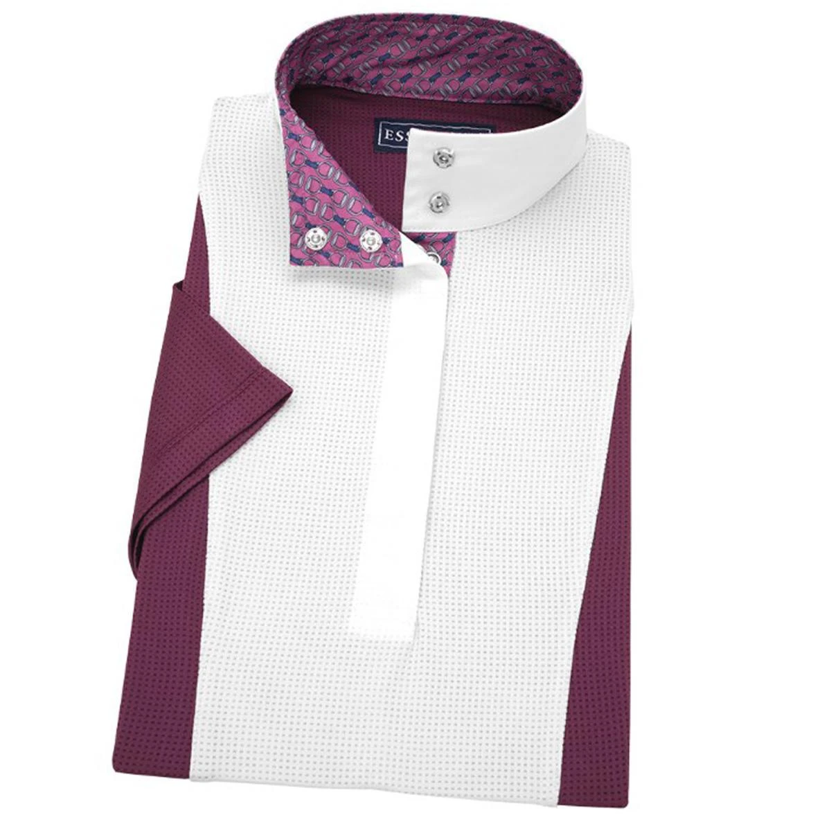 Essex Classics Ladies "Stirrups Plum " Luna Performance Short Sleeve Show Shirt 6 Essex Classics Ladies "Stirrups Plum " Luna Performance Short Sleeve Show Shirt - Image 4