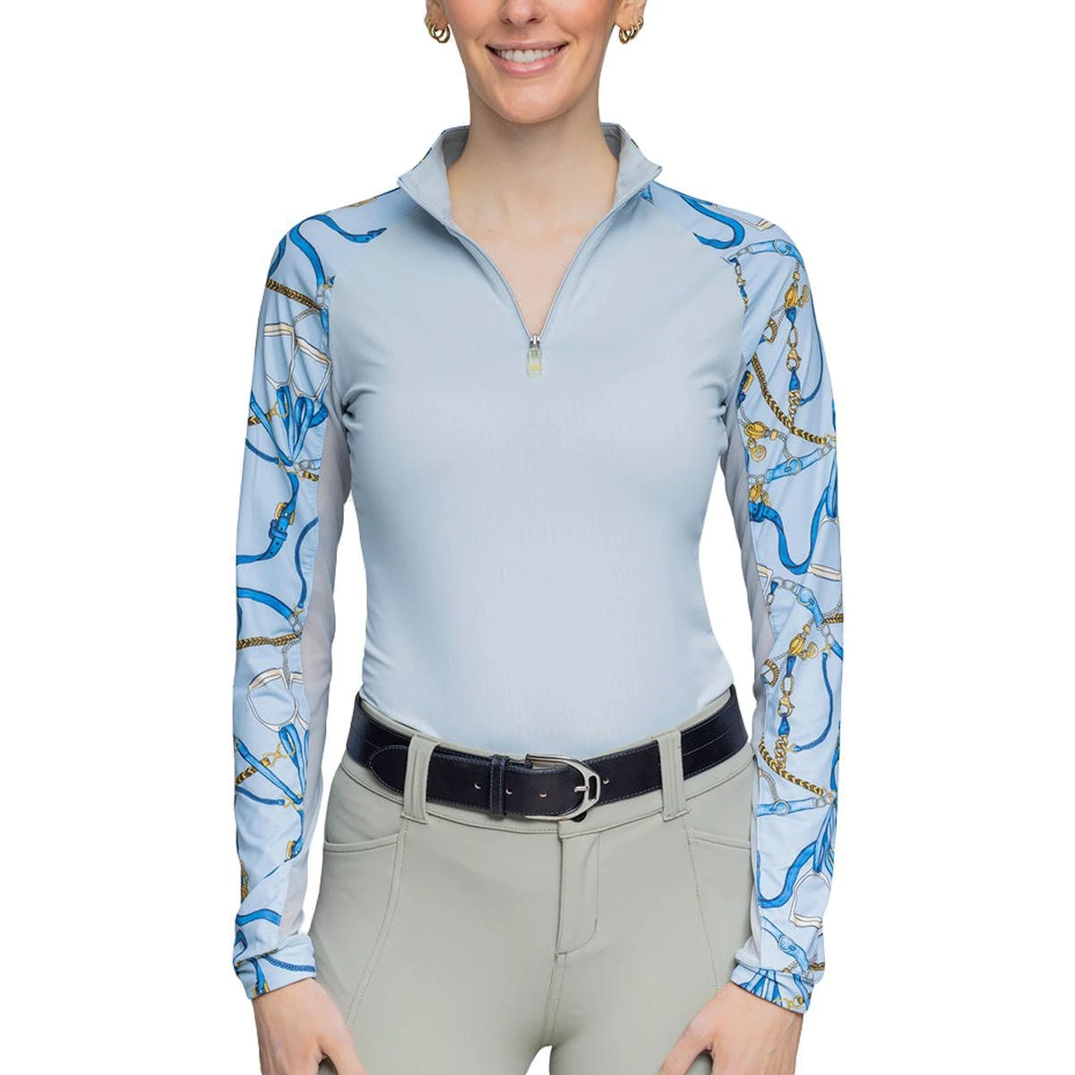 Kastel Long Sleeve Belts Print 1/4 Zip Shirt 8 Kastel Long Sleeve Belts Print 1/4 Zip Shirt - Image 6