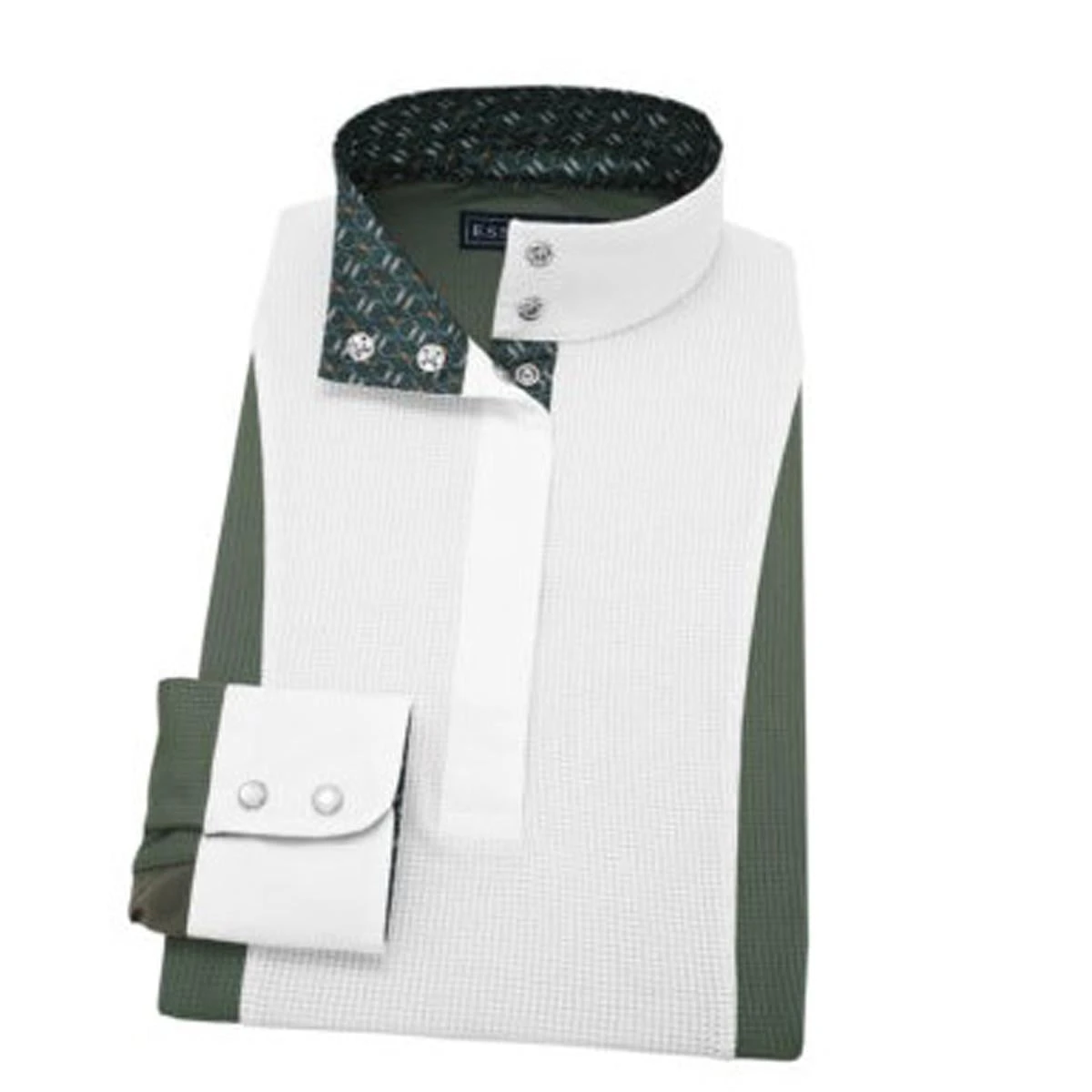 Essex Classics Ladies "Stirrups Green" Luna Performance Long Sleeve Show Shirt 6 Essex Classics Ladies "Stirrups Green" Luna Performance Long Sleeve Show Shirt - Image 4