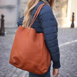 Penelope Tote Bag -Farm housse 936200014 French.EQ Penelope Tote.Bag Front.3 Brandy