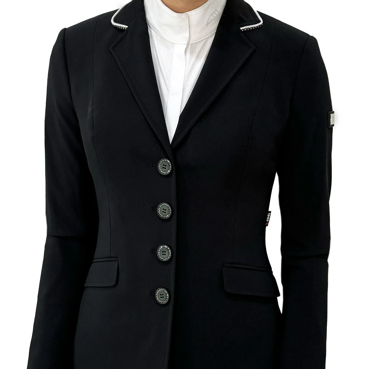 Equiline Farm House Custom Black Gait Show Coat In X-Cool Evo 5 Equiline Farm House Custom Black Gait Show Coat In X-Cool Evo - Image 3