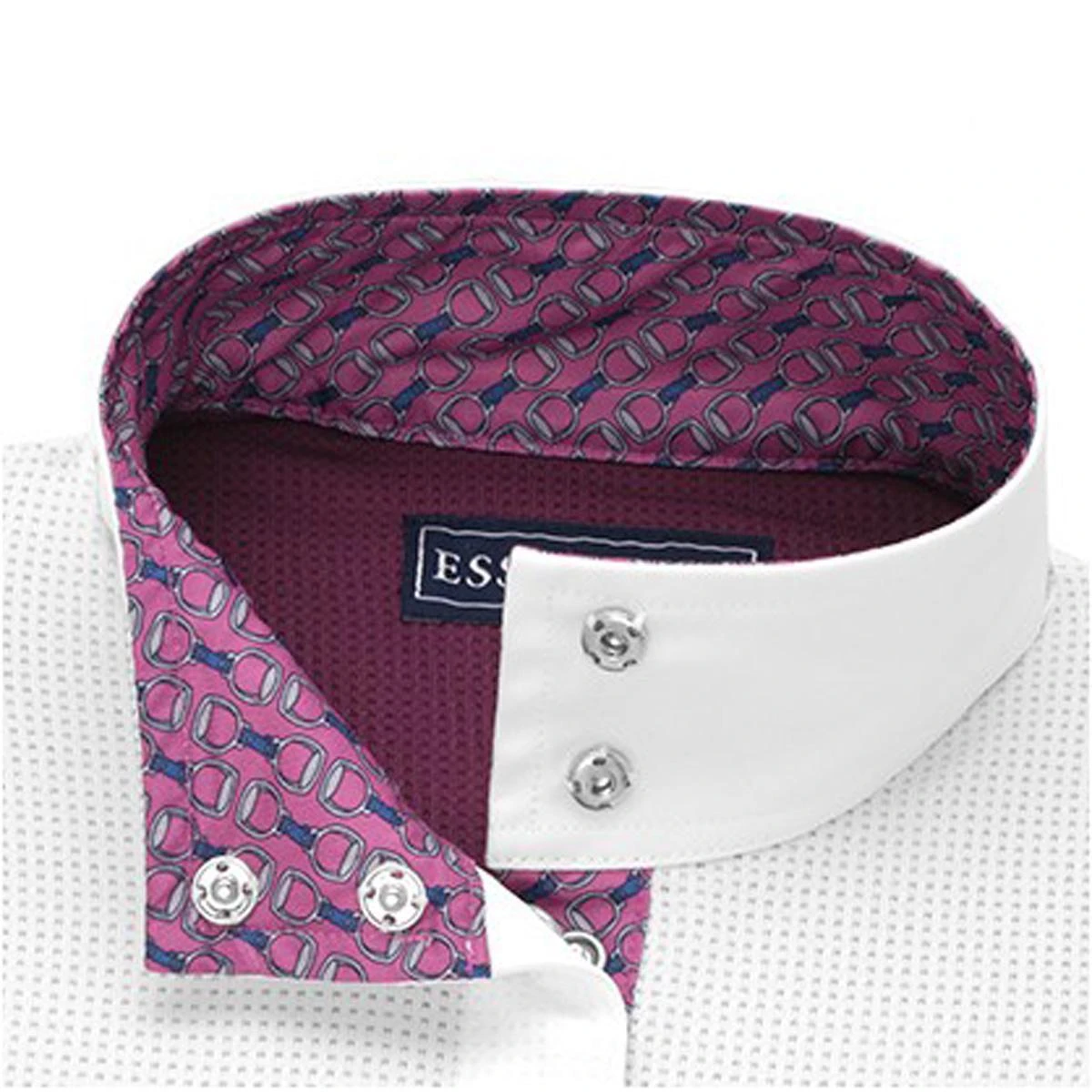 Essex Classics Ladies "Stirrups Plum " Luna Performance Short Sleeve Show Shirt 7 Essex Classics Ladies "Stirrups Plum " Luna Performance Short Sleeve Show Shirt - Image 5