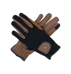 Sixteen Cypress Riding Gloves, Black & Cognac