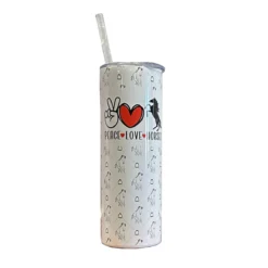 Black Stallion Designs Tumbler -Farm housse Black.Stallion.Designs Peace.Love .Horses Tumbler