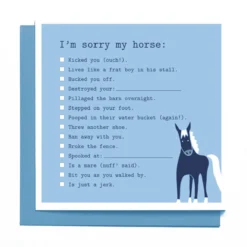 Mare Modern Goods Greeting Cards -Farm housse CARD MMG Im.Sorry .My .Horse