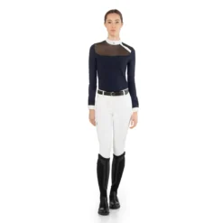 EGO 7 Women's Nina Long Sleeve Show Shirt -Farm housse Ego7 Womens.Nina .LS .Show .Shirt Navy Front2