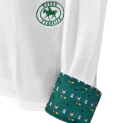 Essex Classics Ladies Cock-a-Doodle-Do Talent Yarn Straight Collar Show Shirt -Farm housse Essex.Classics Cock a doodle do Show.Shirt ESL35 W3 Green.Roosters Swatch 01