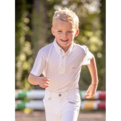 Jump'in Boy's Short Sleeve Gaston Competition Polo Shirt -Farm housse Jump.In Boys.Gaston.Polo .Show .Shirt White
