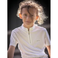 Jump'in Girls Short Sleeve Charlie Competition Polo Shirt -Farm housse Jump.In Girls.Charlie.Polo .Show .Shirt White.2