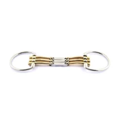 Jump'in Triple Cannon French Mouth Eggbutt Dee Ring Bit With Flats