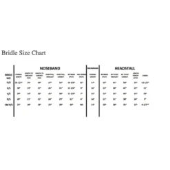 Red Barn By KL Select Sonoma Hunter Bridle -Farm housse KL.Select.Bridle.Size .Chart