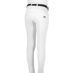 Equiline Girl's JinaK Knee Patch Breeches -Farm housse N05021 EQline JinaK White Back