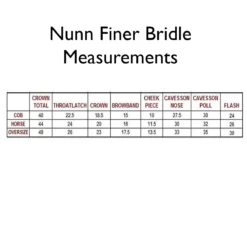 Nunn Finer Monica Hunter Bridle -Farm housse NFbridlemeasurements