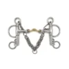 AJR Double Jointed Brass Quarter Moon Pelham Bit -Farm housse PDJBQ1009 AJR DBL.Jointed.Brass .Quarter.Moon .Pelham.Bit
