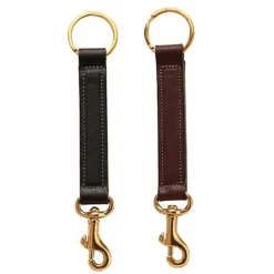 Tory Leather Brass Snap Key Fob
