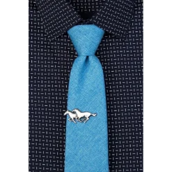 Wild Attire Inc. Wild Horses Antiquated Silver Metal Tie Bar -Farm housse antiqued silver metal wild horses 03