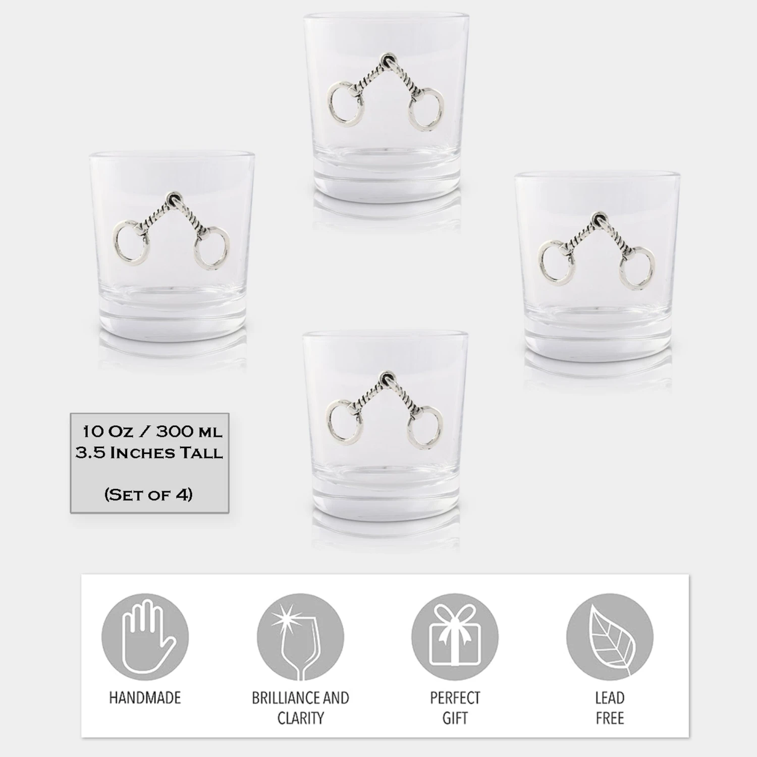 Arthur Court Equestrian Bit Bar Glasses Set Of 4 5 Arthur Court Equestrian Bit Bar Glasses Set Of 4 - Image 3