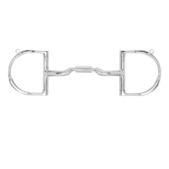 Myler 3 3/8" Medium Dee With Hooks With Low Port Comfort Snaffle MB 04