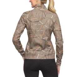 Kastel Long Sleeve Full Zip Taupe Belt Print Scuba Jacket -Farm housse c531005e27a2e26a8a043fdfb71969c7