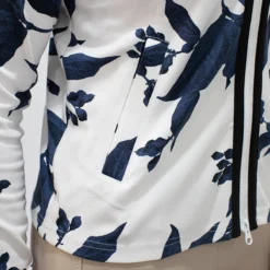 Kastel Long Sleeve Full Zip Lithograph Leaf Track Jacket With Trim -Farm housse c81f6c76 faf7 41aa 8782 e9ca7809b0df