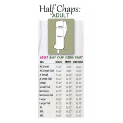 Perri's Professional Half Chaps -Farm housse chap size chart 01597.1588190846.1280.1280