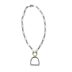 V2 Designs Loose Link Mixed Media Stirrup Necklace