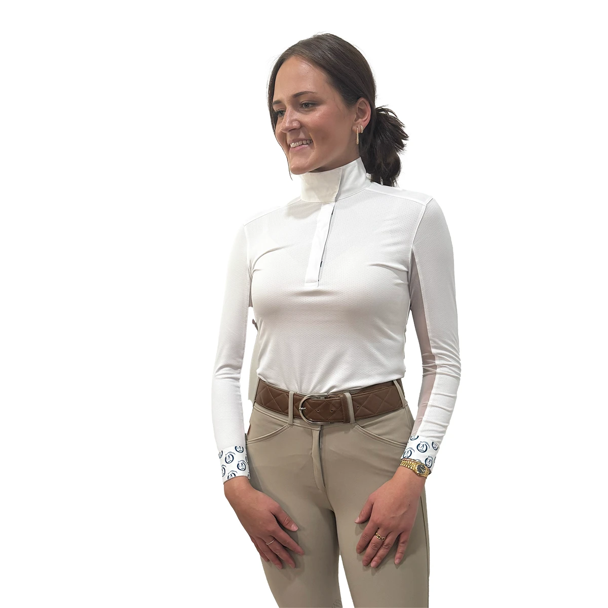 Essex Classics Ladies Tryon Talent Yarn Wrap Collar Long Sleeve Show Shirt 4 Essex Classics Ladies Tryon Talent Yarn Wrap Collar Long Sleeve Show Shirt - Image 2