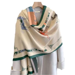 AWST Int'l Hunter Horses Acrylic Cashmere Scarf -Farm housse e151aa18fc3a2b9a914ab11678fb31ad